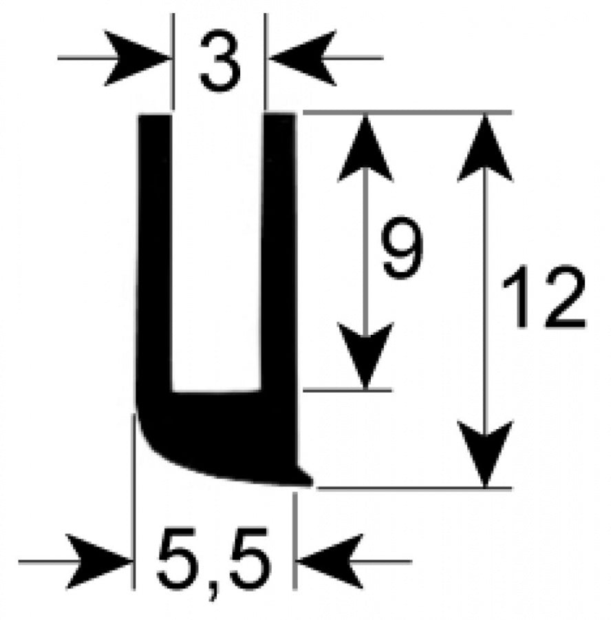 window gasket profile 1502 Qty by meter