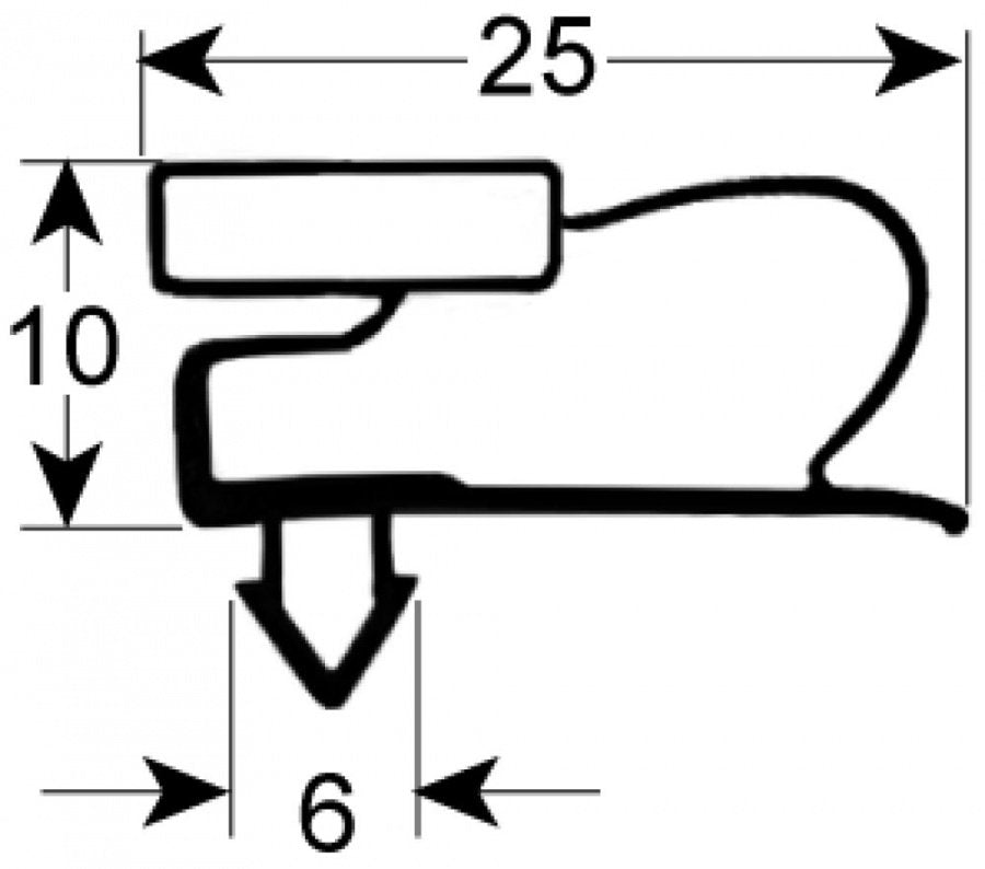 refrigeration gasket profile 9050 external size W 525mm L 1635mm plug size W1 515mm L1 1625mm