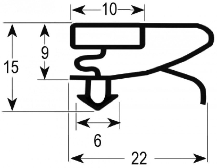 refrigeration gasket profile 9753 W 405mm H 640mm plug size