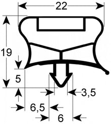 Garnitura frigo profil 9794, dimensiuni 1500 x 570 mm intre santuri, sau 1525 x 595 pe exterior - 901525