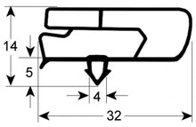 Garnitura frigo, profil 9797, L 560 x 440 mm masurat intre santuri, L 590 x 470 mm masurat exterior - 901530