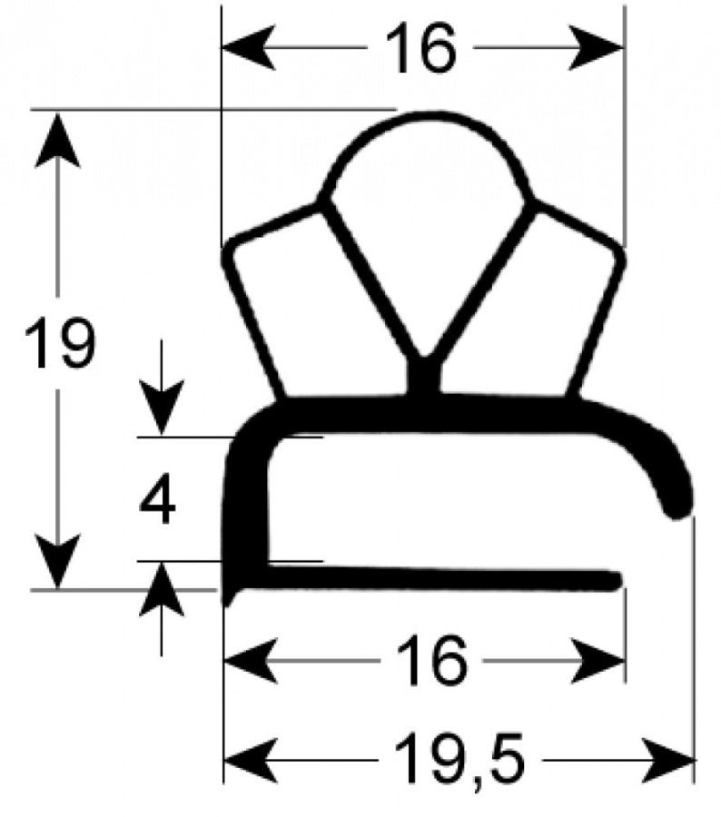refrigeration gasket profile 9191 W 330mm L 590mm external size