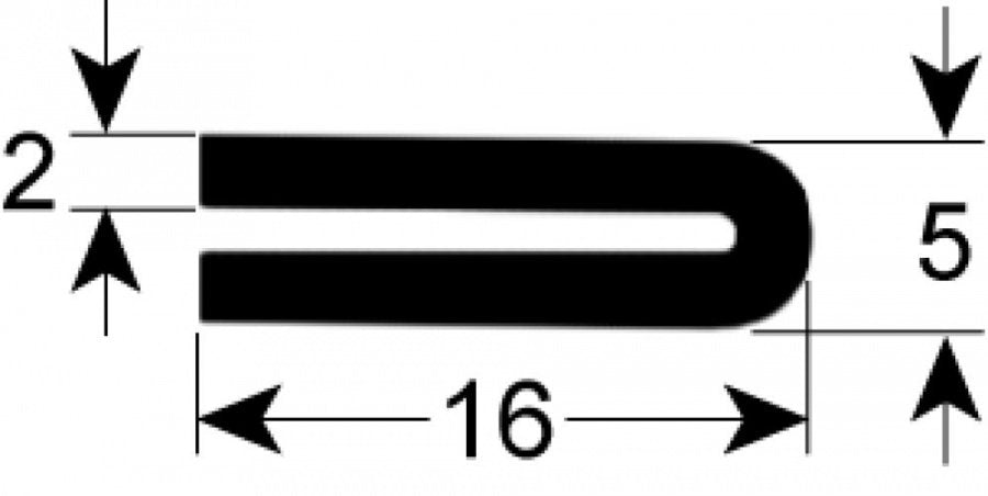 window gasket profile 1879 L 2350mm suitable for CHARVET Qty 1