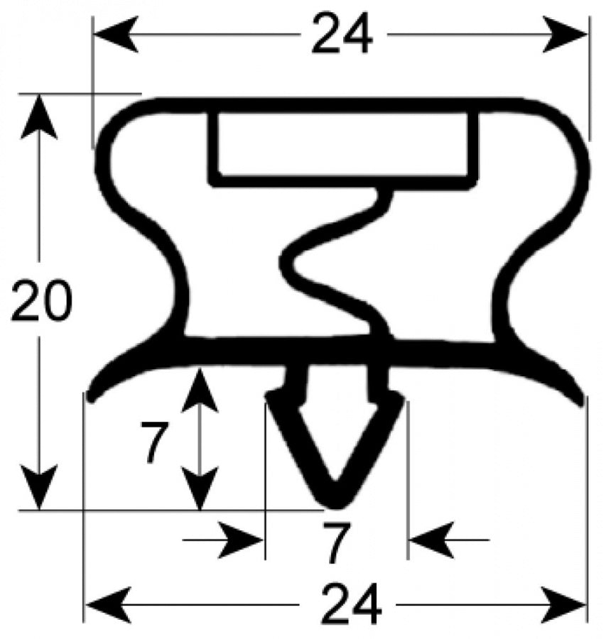 refrigeration gasket profile 9195 W 470mm L 640mm plug size