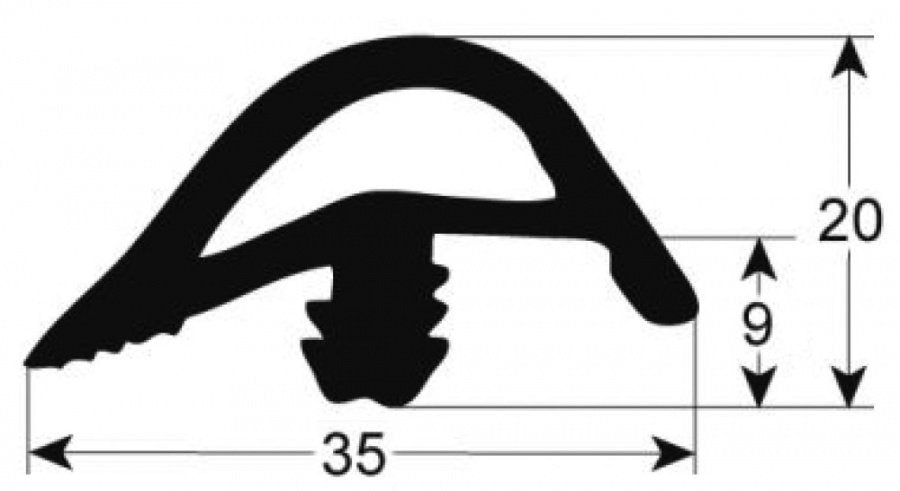 door seal profile 2790 W 730mm L 1305mm external size suitable for KUPPERSBUSCH