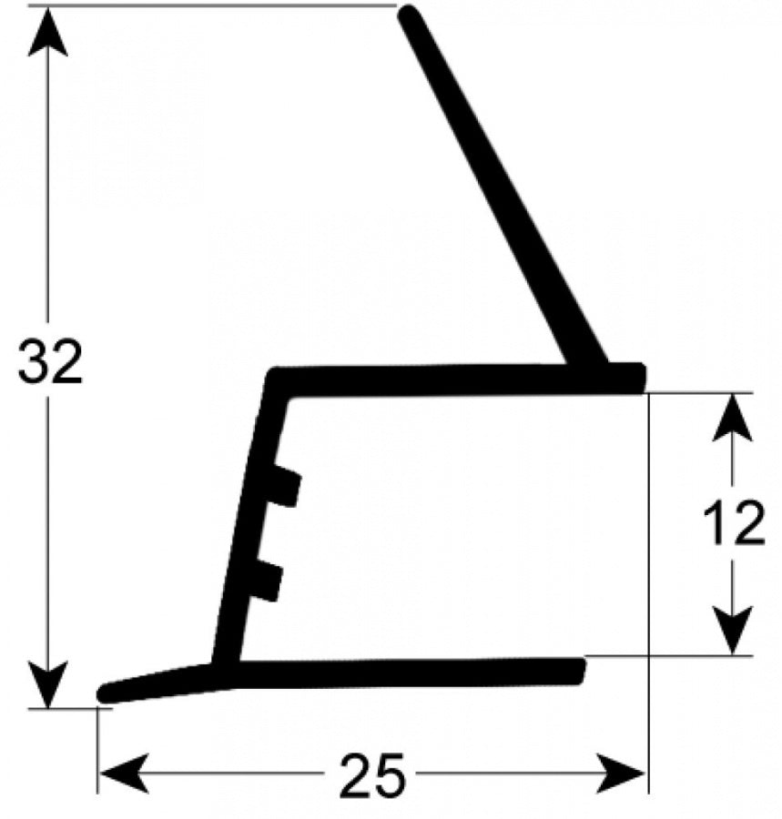 refrigeration gasket profile 9910 L 735mm Qty 1 mounting pos. right