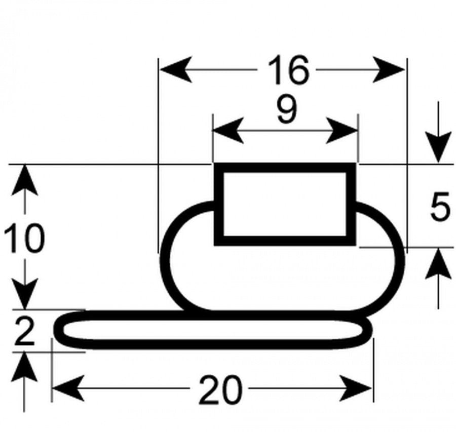 refrigeration gasket profile 9968 W 418mm L 658mm external size with metal reinforcement Qty 1 pcs