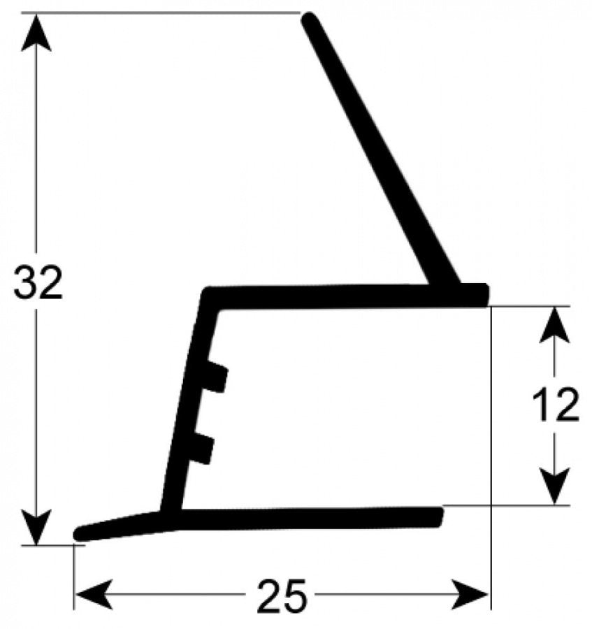 refrigeration gasket profile 9910 L 735mm Qty 1 mounting pos. left