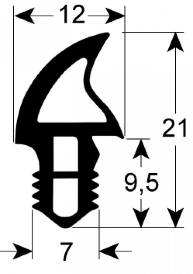 door seal profile 2774 L 2000mm round