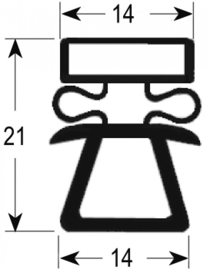 refrigeration gasket profile 9162 W 385mm H 20mm L 595mm external size