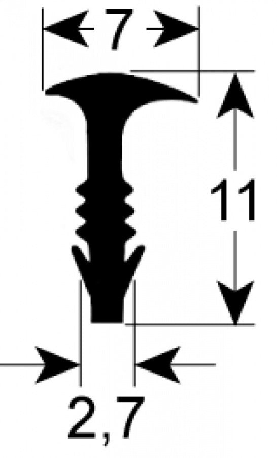 door seal profile 2980 Qty by meter
