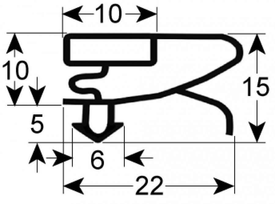 refrigeration gasket profile 9753 W 700mm L 530mm plug size