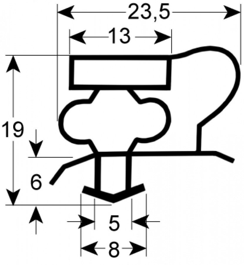 refrigeration gasket profile 9150 W 690mm L 1490mm plug size