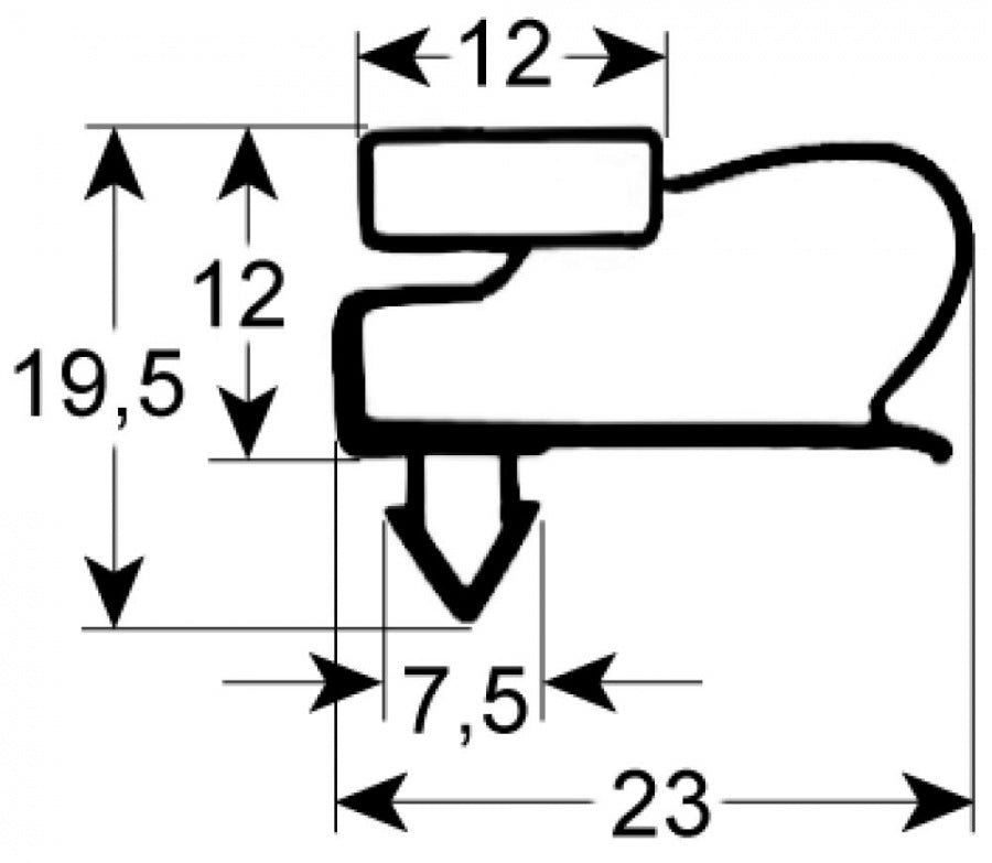 refrigeration gasket profile 9051 W 560mm L 1685mm