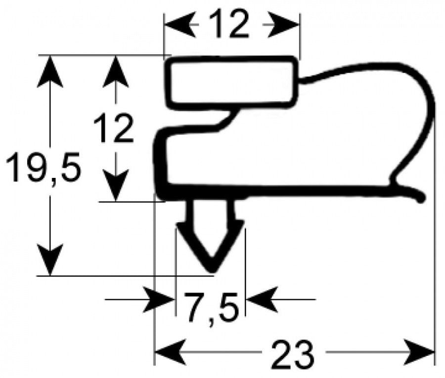 refrigeration gasket profile 9051 W 580mm L 1710mm