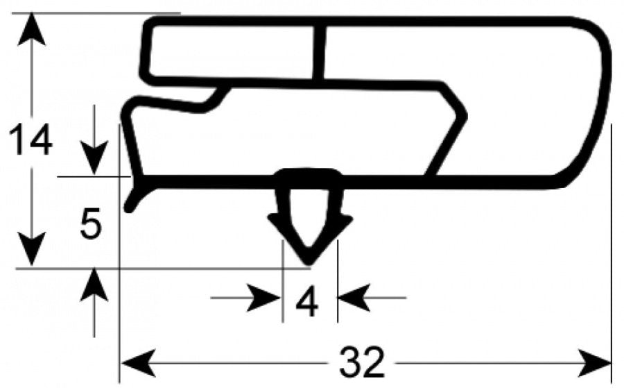 refrigeration gasket profile 9797 W 720mm L 620mm plug-in suitable for FAGOR