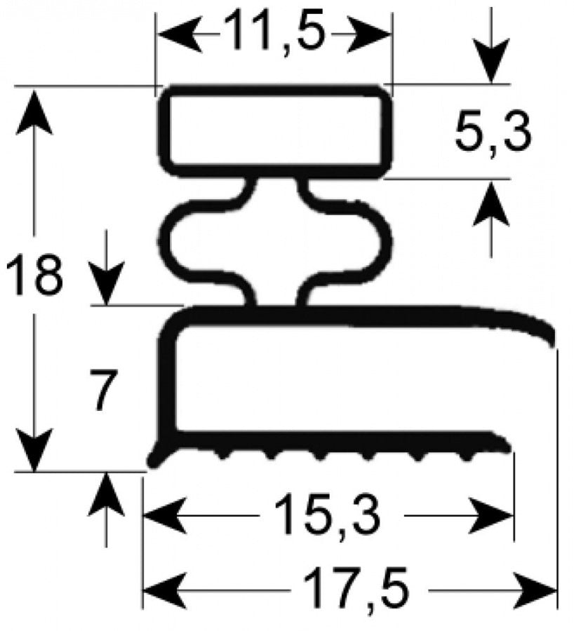 refrigeration gasket profile 9031 L 2500mm external size
