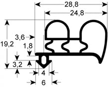 refrigeration gasket profile 9430 L 2500mm plug size