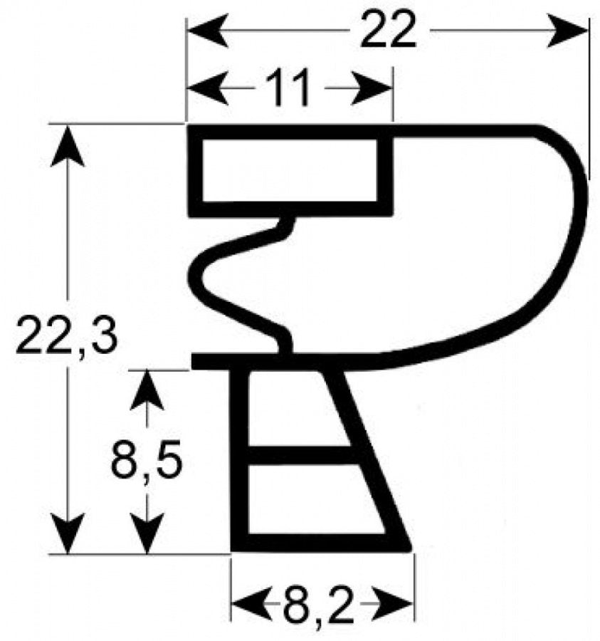 refrigeration gasket profile 9950 W 490mm L 1410mm plug size suitable for GRAM