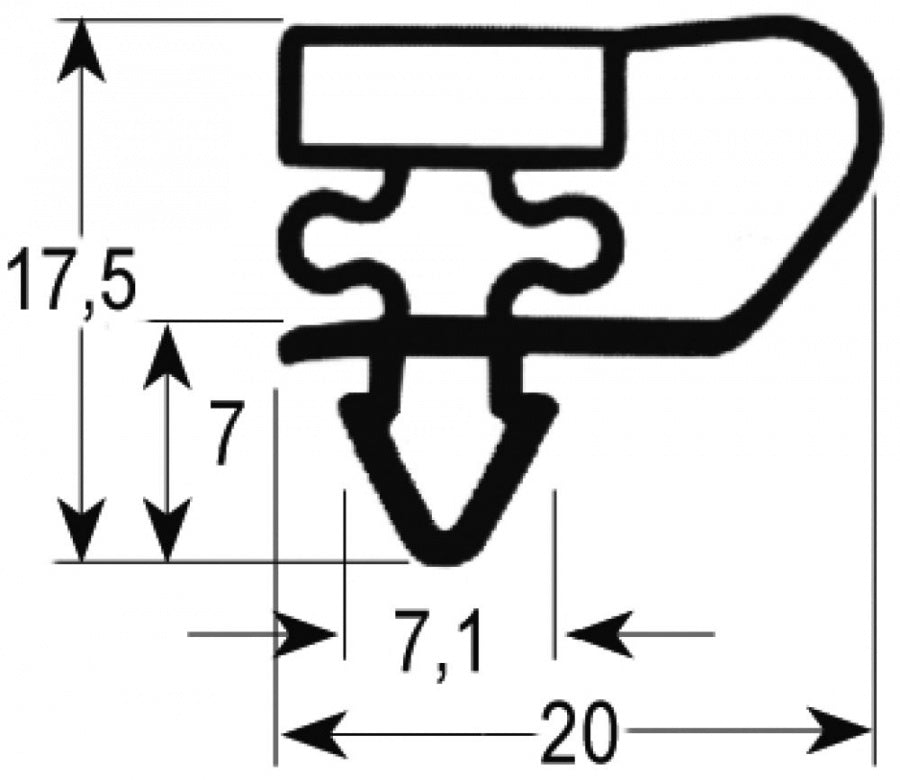 refrigeration gasket profile 9153 W 430mm L 800mm plug size suitable for WILLIAMS