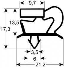 door seal profile 9048 W 875mm L 715mm plug size