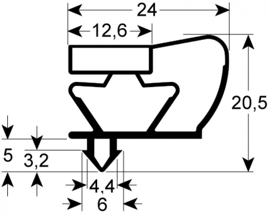 garnitura frigider profil 9043 L 845mm L 1890mm mărime inserție