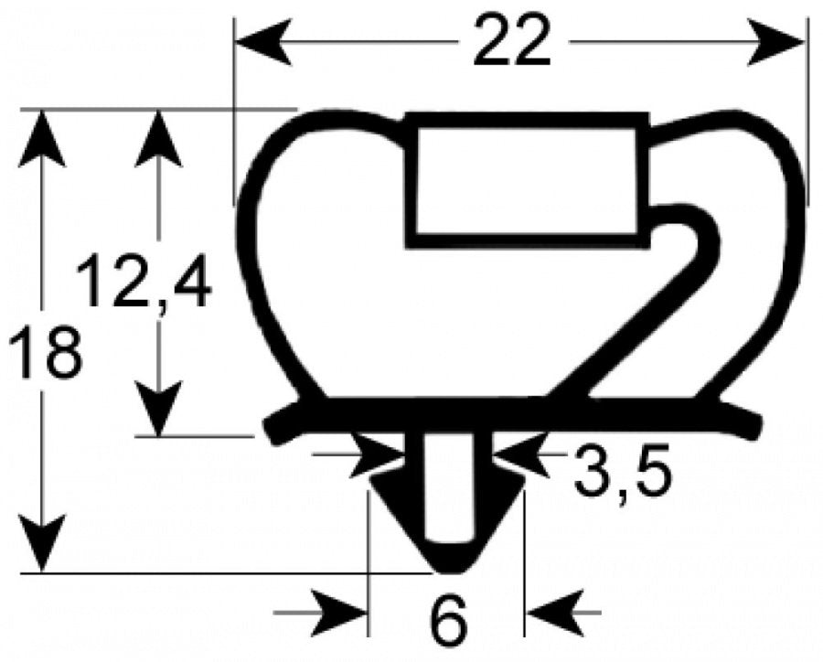 garnitura frigider profil 9237 L 853mm L 1920mm mărime inserție