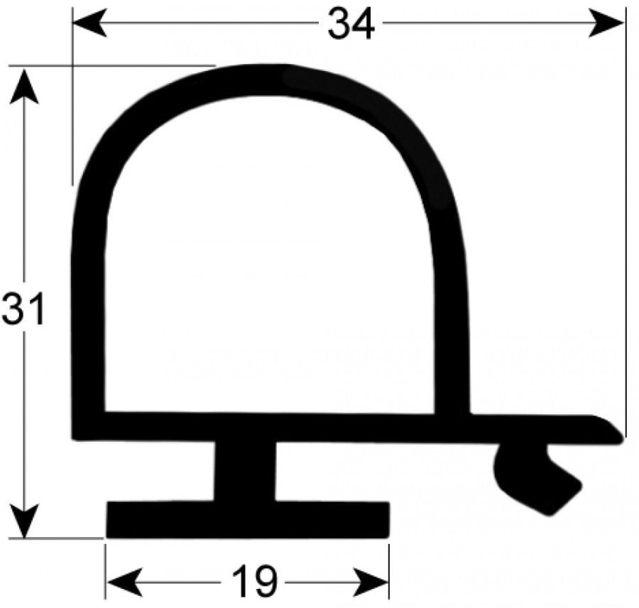 Garnitura frigo pentru camera frigorifica, profil 9981, lungime 6 m - 902096