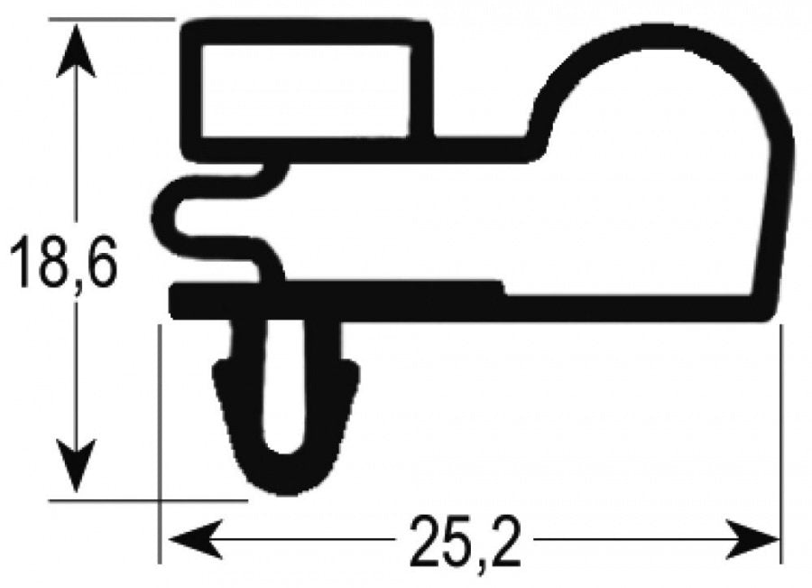 garnitura frigider profil 9010 L 415mm L 600mm mărime inserție