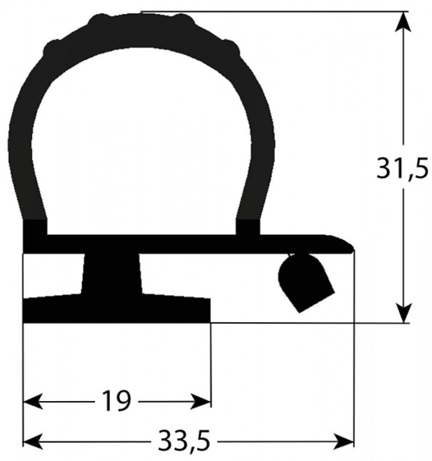 Garnitură cameră frigorifică profil 9979, lungime 6m, culoare negru - 902126