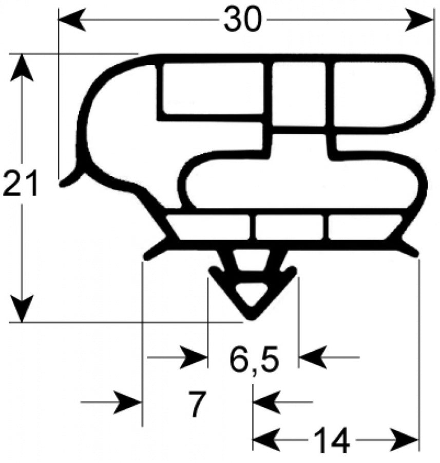 garnitura profil 9180 L 580mm L 1580mm mărime inserție