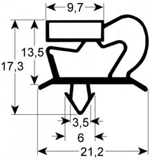 Garnitura frigo profil 9048  L 1531 x 612 mm, masurat intre santuri - 902132
