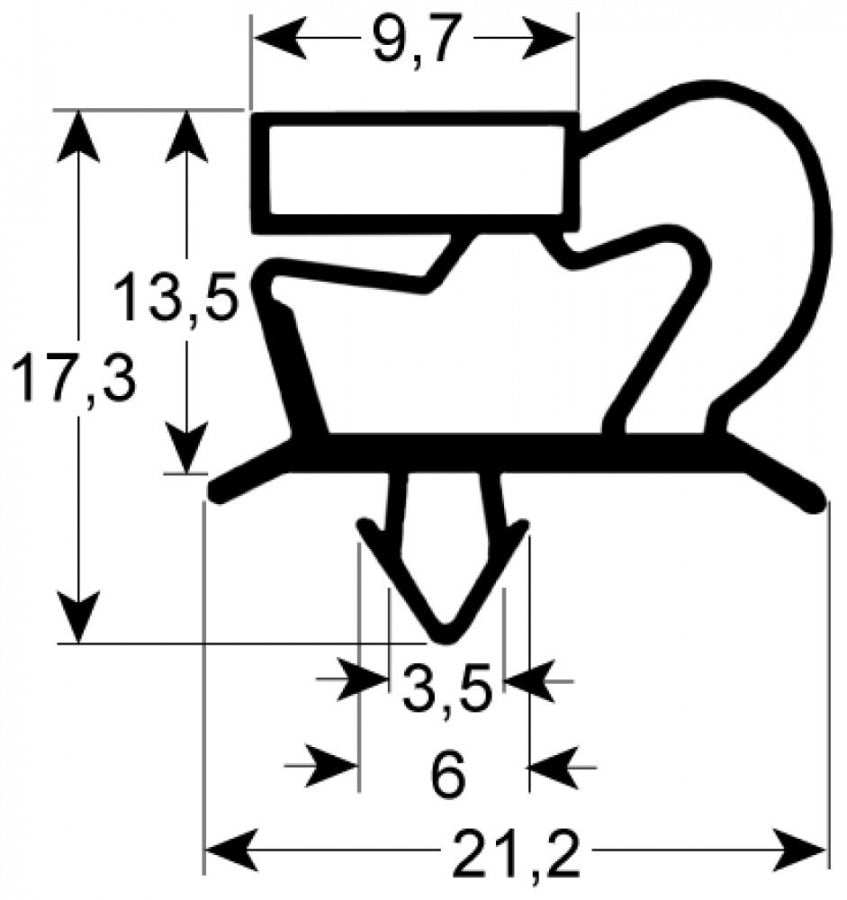 garnitura frigider profil 9048 L 403mm L 607mm mărime inserție - 902145
