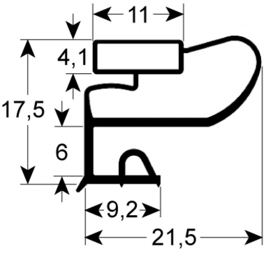 garnitura frigider profil 9663 L 198mm L 629mm dimensiuni exterioare