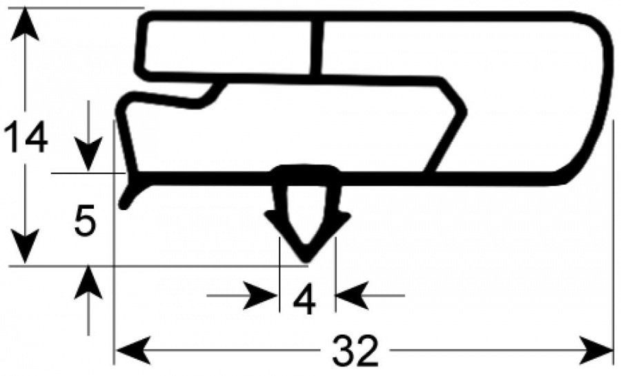 garnitura frigider profil 9797 L 370mm L 548mm mărime inserție P 1