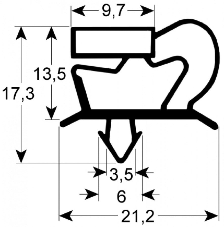 garnitura frigider profil 9048 L 780mm L 1558mm mărime inserție