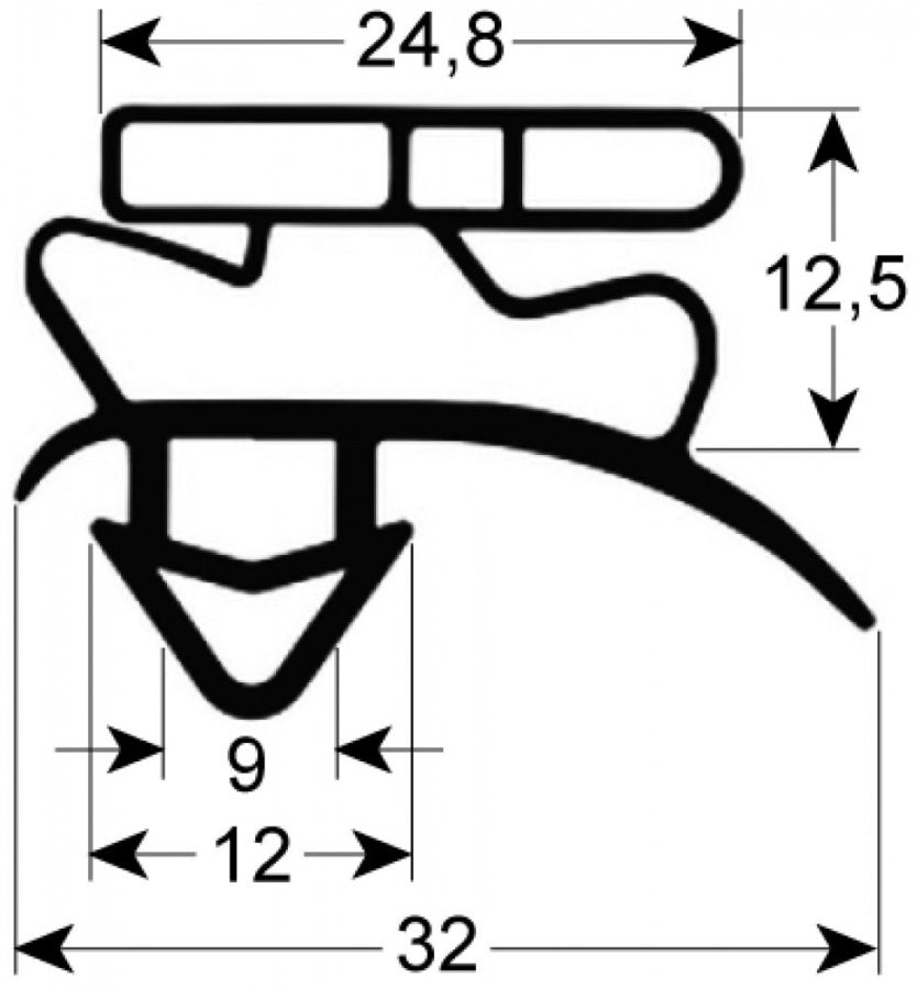 garnitura frigider profil 9057 Lmm L 2440mm mărime inserție