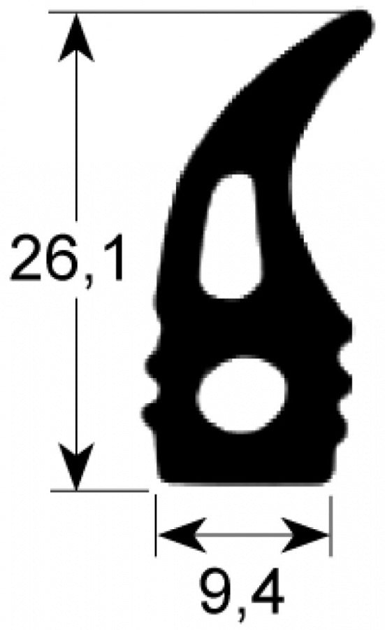 Garnitura usa cuptor, profil 2710, L 1555 mm - 902491