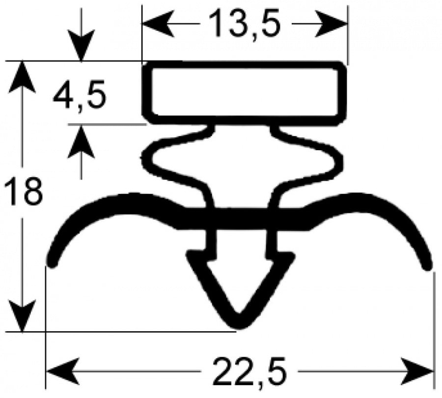 garnitura frigider profil 9171 L 275mm L 550mm mărime inserție