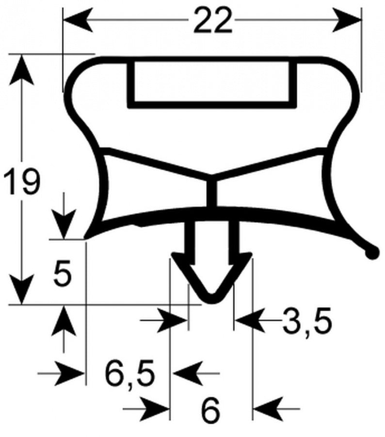 garnitura frigider profil 9794 L 555mm L 610mm mărime inserție