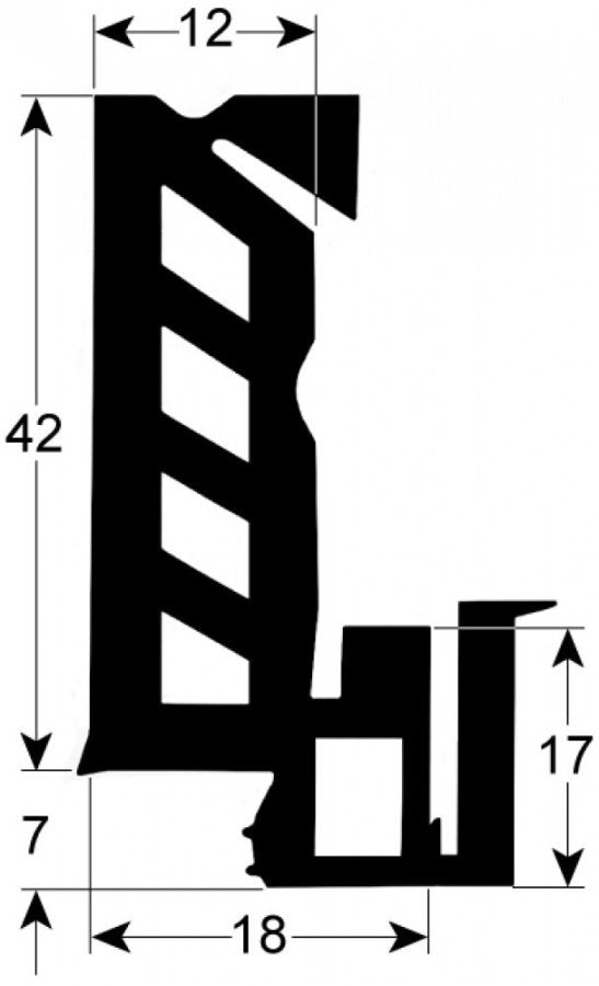 garnitura pentru carucior tavi profil L 654mm P 1