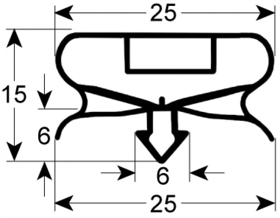 garnitura frigider profil 9198 L 718mm L 1117mm mărime inserție