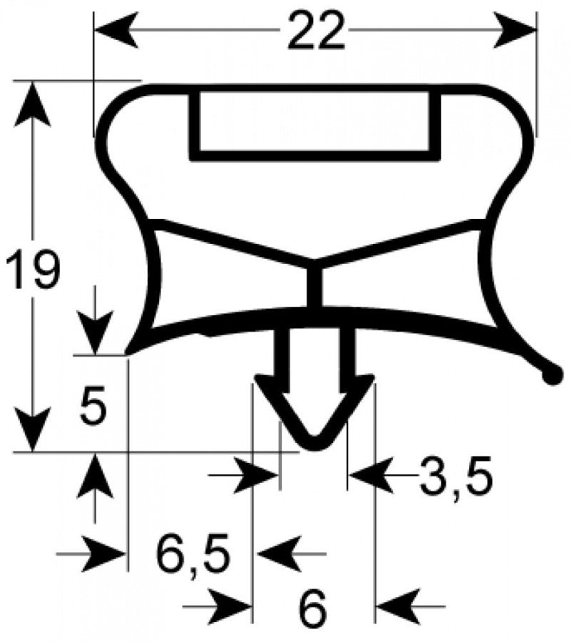 garnitura frigider profil 9794 L 561mm L 685mm mărime inserție