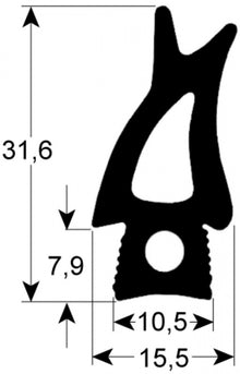 garnitura usa profil 2732 L 460mm L 1480mm diametru exterior al inserției P 1