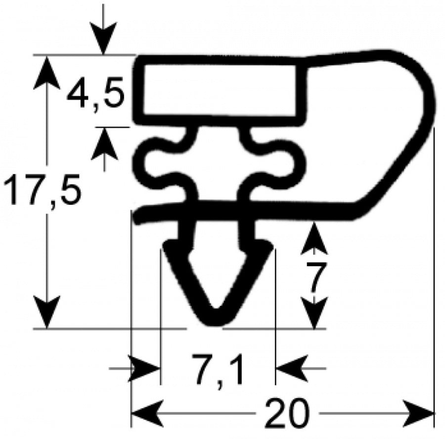 garnitura frigider profil 9153 L 491mm L 752mm mărime inserție