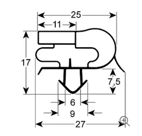 Garnitura frigo profil 9167, dimensiuni pe sant 740 x 1685 mm - 902644