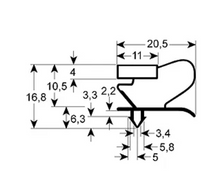 Garnitura frigo profil 9053, dimensiuni pe sant 625 x 1545 mm - 903078