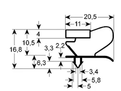 Garnitura frigo profil 9053, dimensiuni pe sant 620 x 730 mm - 903085