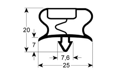 Garnitura frigo profil 9197, dimensiuni intre canale 585x605mm