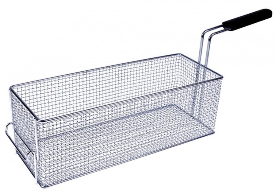 fryer basket L1 400mm W1 150mm H1 135mm chrome-plated steel